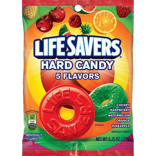 Mars, Inc Life Savers Candies, 5 Flavors Hard Candy, 6.25 oz./PK