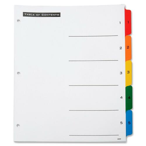 SKILCRAFT Table Of Content Dividers,Tabs 1-5, 8-1/2"x11", MI