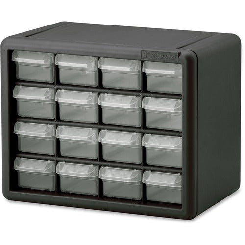 Akro-Mils Storage Cabinet, Plastic, 16-Draw, 6-3/8"x10-1/2"x8-1/2", GY
