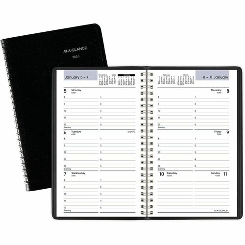 AT-A-GLANCE Weekly Appt Book,12 Months Jan-Dec, 4-7/8"x8", BK