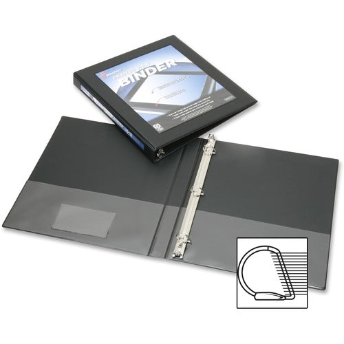 SKILCRAFT View Binder,Framed,D-Ring,1/2" Capacity, Black