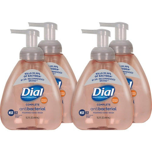 Dial Corporation Hand Soap, Foaming, Antibacterial, 15.2oz, 4/CT, Clean Scent