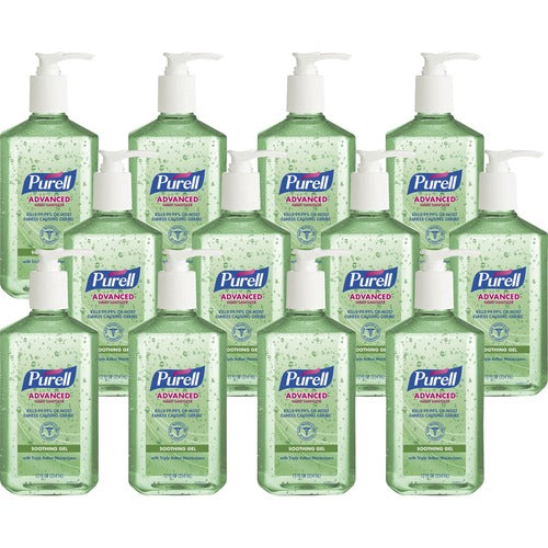 Gojo Hand Sanitizer, w/ Aloe, Pump Bottle, 12 oz. 12/CT-GOJ363912CT