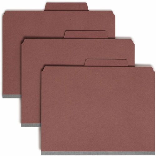 Smead Classification Folders, 2 Dividers, Letter, 10/BX, Red