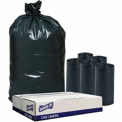 Genuine Joe Liners,20-23 Gal Slim Jim Can,28-1/2"x43",150/CT, Black-GJO70057