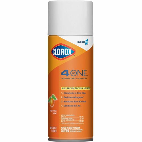 Clorox Company 4-in-1 Disinfectant/Sanitizer Spray,14 oz, Citrus