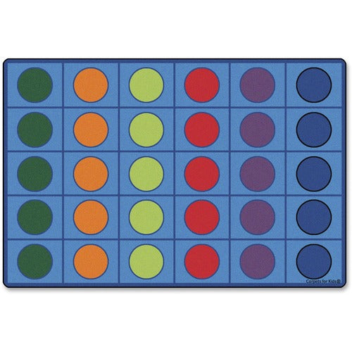 Carpets for Kids Seating Rug, Circles, 6'x9', Rectangle, Multi