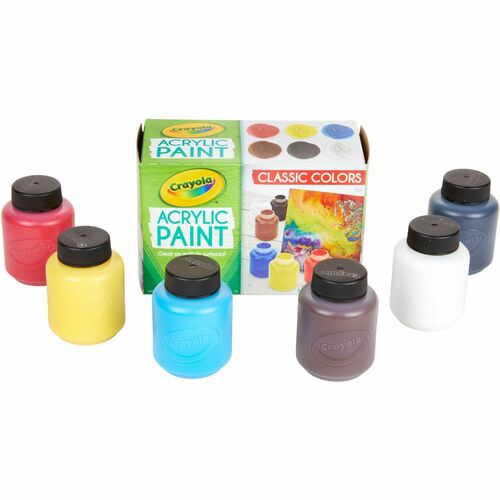 Crayola Acrylic Paint, 2oz., 6/ST, Assorted