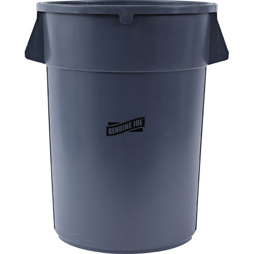 Genuine Joe Trash Container, Heavy Duty, 44 Gal, 31.5"x24"x24", Gray-GJO11581
