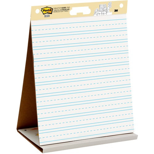 3M Tabletop Easel Pad, Ruled, 20"x30", 20/Shts, White