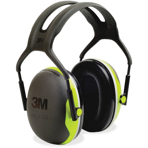 3M Earmuff Headband, Peltor X4A, 27dB NRR, 10/CT, Black/Green