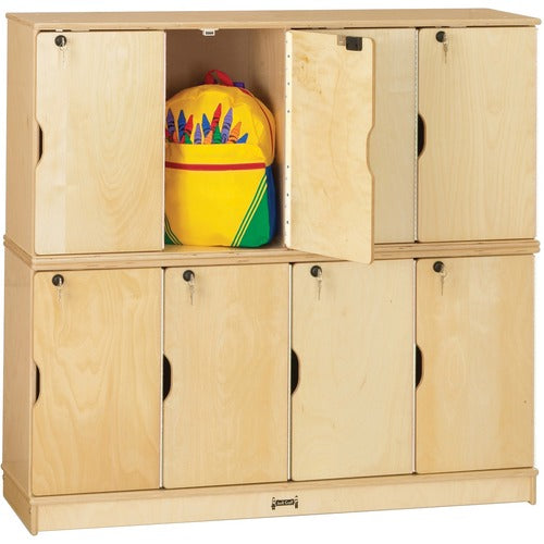 Jonti-Craft, Inc. 8-Sec Student Locker, Dbl Stack, 48-1/2"x15'x45-1/2", WN