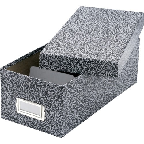 Oxford Index Card Boxes, w/Lid, 3"x5", 1200 Card Cap, Black/White