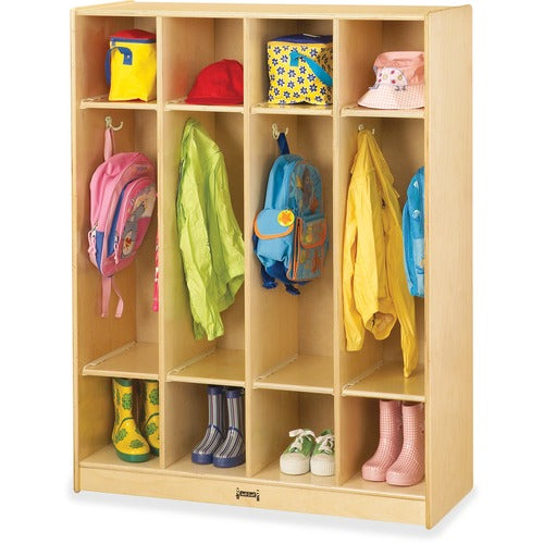 Jonti-Craft, Inc. Coat Locker, 4 Section, 50-1/2"x39"x15", Baltic