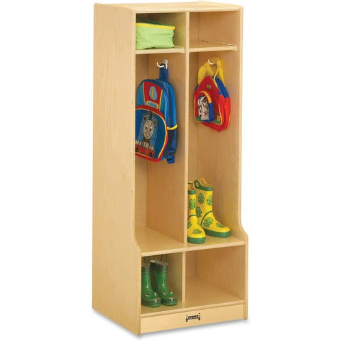 Jonti-Craft, Inc. Coat Locker, w/Step, 2 Section, 50.5"x20"x17.5", Baltic