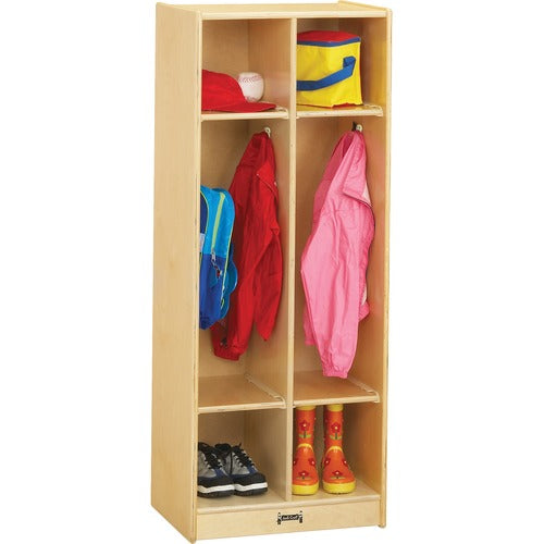 Jonti-Craft, Inc. Coat Locker, 2 Section, 50-1/2"x20"x15", Baltic