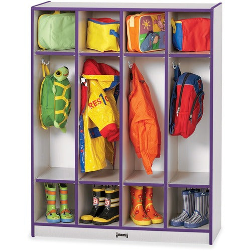 Jonti-Craft, Inc. Coat Locker, 4 Section, 50-1/2"x39"x15", Purple