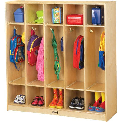 Jonti-Craft, Inc. Coat Locker, 5 Section, 50-1/2"x48"x15", Baltic