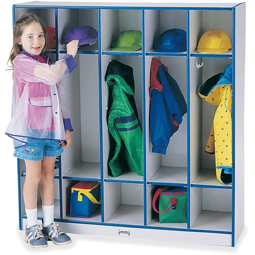 Jonti-Craft, Inc. Coat Locker, 5 Section, 50-1/2"x48"x15", Blue