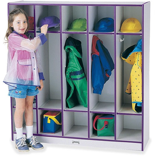 Jonti-Craft, Inc. Coat Locker, 5 Section, 50-1/2"x48"x15", Purple