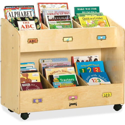 Jonti-Craft, Inc. Mobile Book Organizer,6 Section,29.5"x36"x16",Baltic