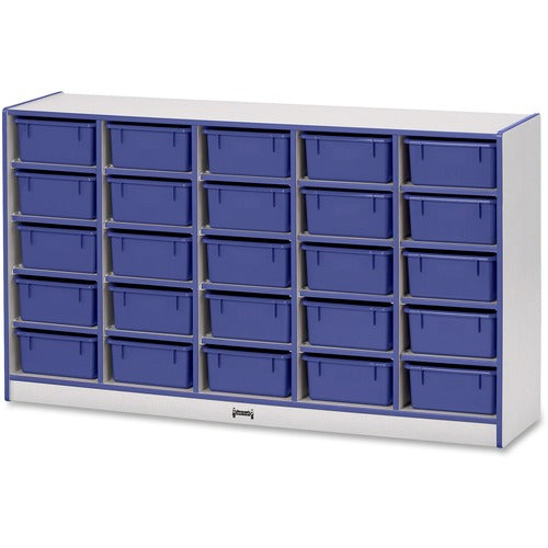 Jonti-Craft, Inc. Mobile 25 Tub Storage,w/Bins,35.5"x60"x15",Blue