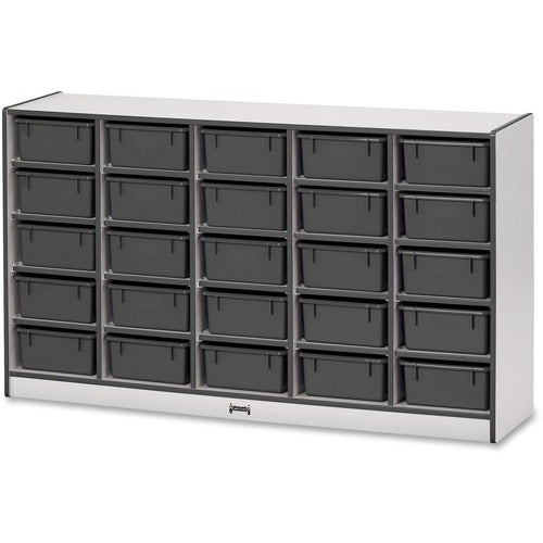 Jonti-Craft, Inc. Mobile 25 Tub Storage,w/Bins,35.5"x60"x15",Black