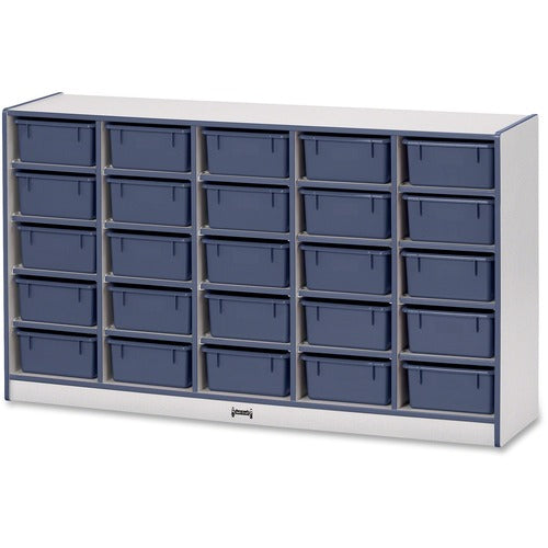 Jonti-Craft, Inc. Mobile 25 Tub Storage,w/Bins,35.5"x60"x15",Navy