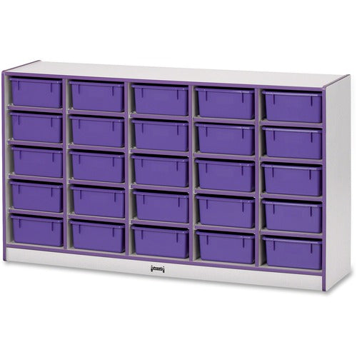 Jonti-Craft, Inc. Mobile 25 Tub Storage,w/Bins,35.5"x60"x15",Purple