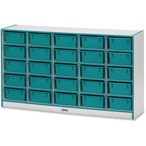 Jonti-Craft, Inc. Mobile 25 Tub Storage,w/Bins,35.5"x60"x15",Teal