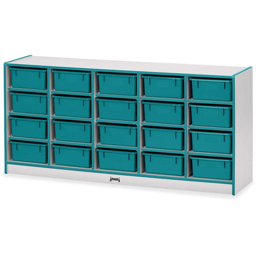 Jonti-Craft, Inc. Mobile 20 Tub Storage,No Bins,29.5"x24.5"x15",Teal
