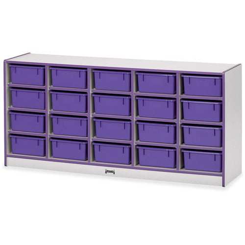 Jonti-Craft, Inc. Mobile 20 Tub Storage,w/Bins,29.5"x24.5"x15",Purple