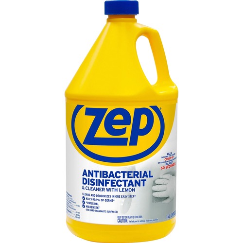 Zep Commercial Disinfectant/Cleaner, Antibacterial, w/Lemon, 1 Gallon