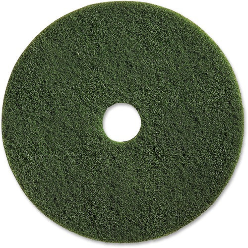 Genuine Joe Scrubbing Floor Pad, Heavy-Duty, 17", 5/CT, Green-GJO90317