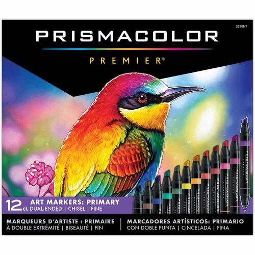Newell Brands Art Markers,Dual-Ended,Chisel/Fine Tip,12/BX,AST
