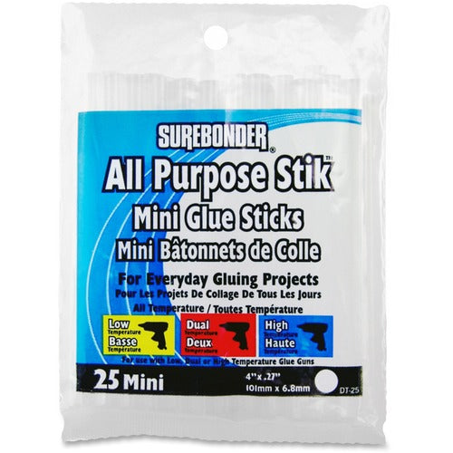 FPC Corporation All Purpose Mini Glue Sticks, All Temp, 25/PK, White-FPRDT25