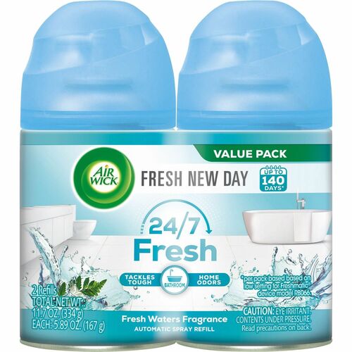 Reckitt Benckiser Freshmatic Refill, Fresh Waters, 6.17 oz, 2/PK, Clear