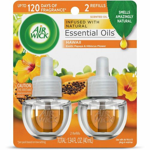 Reckitt Benckiser Scented Oil Refills,0.67oz,Hawaii Papaya/Hibiscus,2/PK,OE