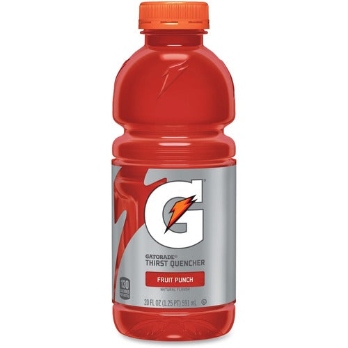Quaker Foods Gatorade, Fruit Punch, 20oz, 24/CT, Red