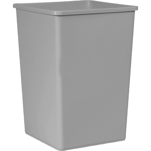 Rubbermaid Commercial Products Waste Container, Square, Indoor/Outdoor, 35 Gallon, Gray