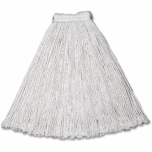 Rubbermaid Commercial Products Cut-End Cotton Wet Mop Head, Economy, 24oz, 12/CT, White