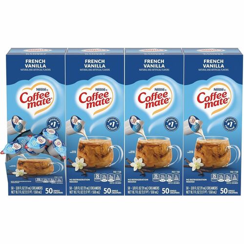 Nestle USA Liquid Coffee Creamers, .38 oz Singles 200/CT,French Vanilla