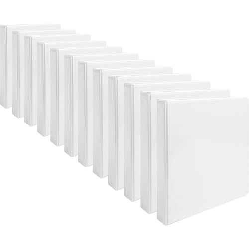 Business Source View Binders, w/ 2 Inside Pockets, 1" Capacity, 12/CT, White