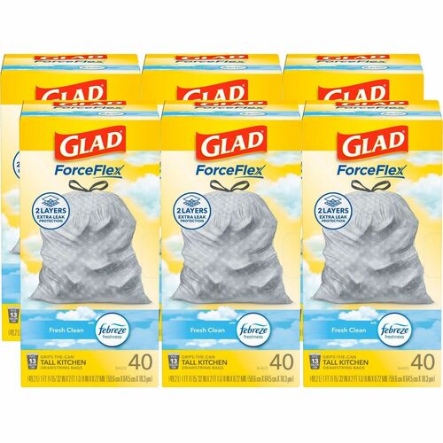 Clorox Company Tall Kitchen Bags, 13 Gal., 0.9mil, 240/CT, Fresh Scent/ WE
