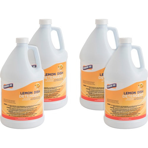 Genuine Joe Dishwashing Liquid, 1 Gallon, 4/CT, Lemon Scent-GJO10359CT