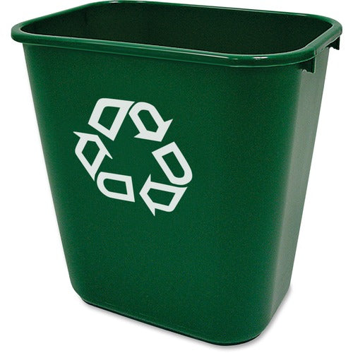 Rubbermaid Commercial Products Deskside Recycling Bin, 10-1/4"x14-2/5"x15", 12/CT, Green
