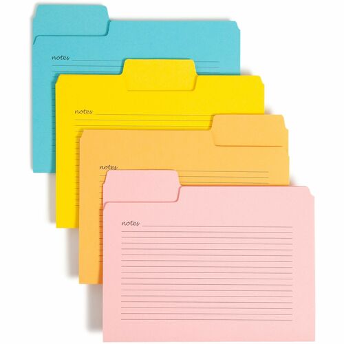 Smead File Folders, w/Notes, 1/3-cut, 9-1/2"x11/5/8", 12/PK, AST