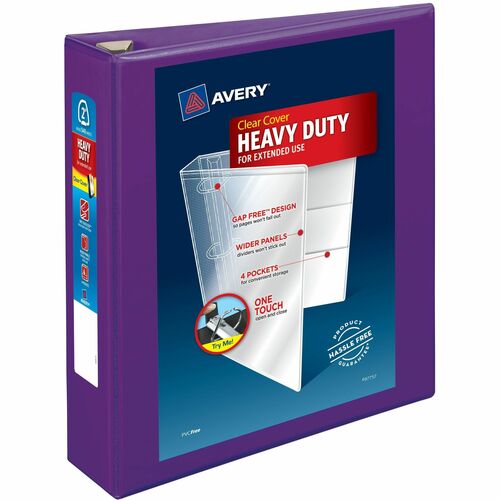 Avery View Binder, DuraHinge, 2", 8-1/2"x11", Purple