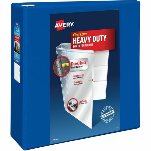 Avery View Binder, DuraHinge, 4", 8-1/2'x11", Pac Blue