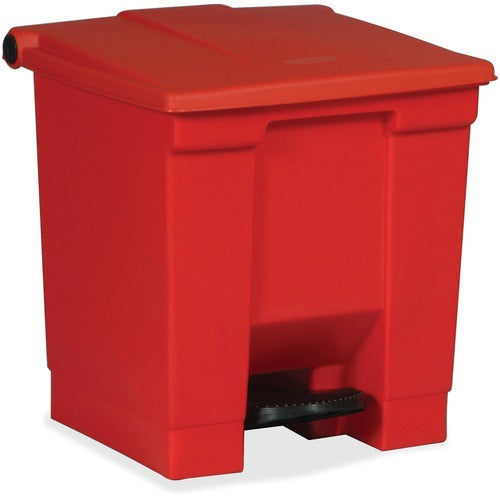 Rubbermaid Commercial Products Step On Container,8 Gal, 16-1/4"x15-3/4"x17-1/8", Red